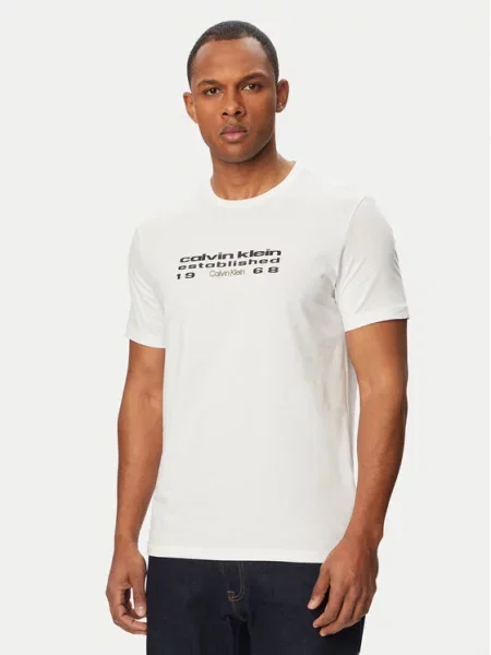 Calvin Klein Jeans Tricou SS EU alb