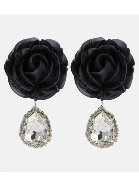 Uhani Magda Butrym s kristali črna