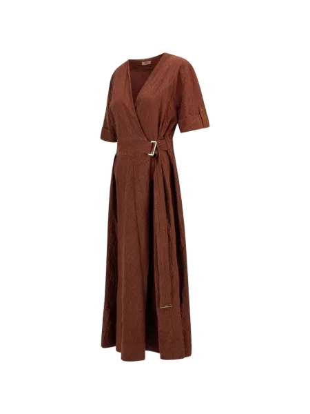 Rochie Herno cu volane maro