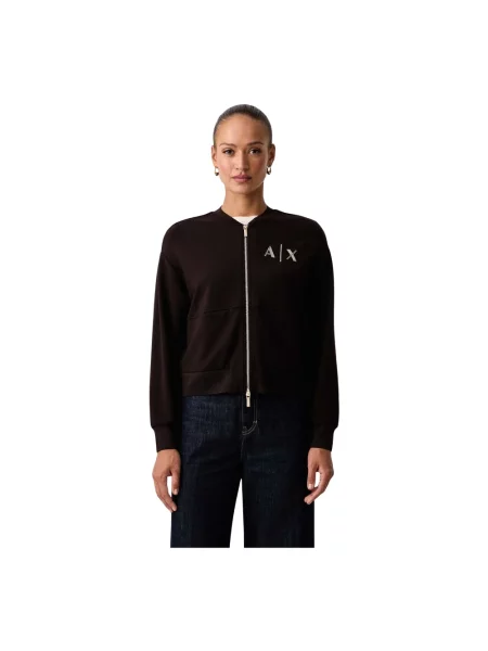 Bluza z kapturem Armani Exchange brązowa