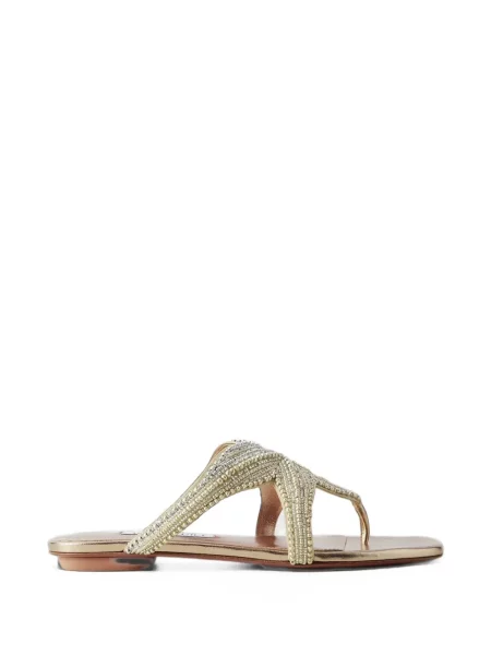 Sandale Aquazzura din piele cu mărgele