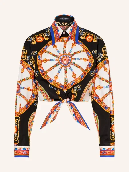 Dolce & Gabbana Košilová Halenka černá / červená bílá