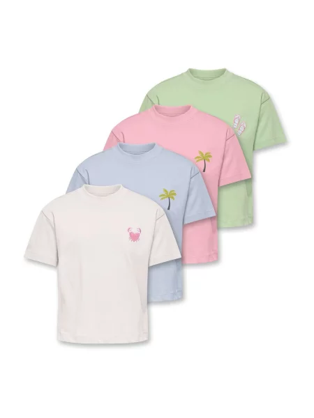 Only Mini Póló KMG Solei világoskék / pasztellzöld / rózsaszín fehér