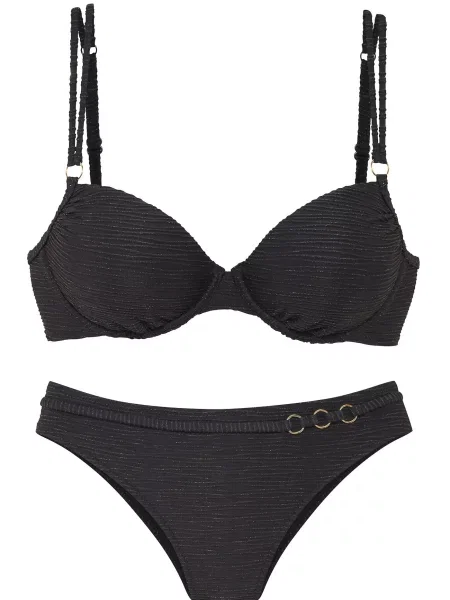 LASCANA Costum de baie două piese auriu negru