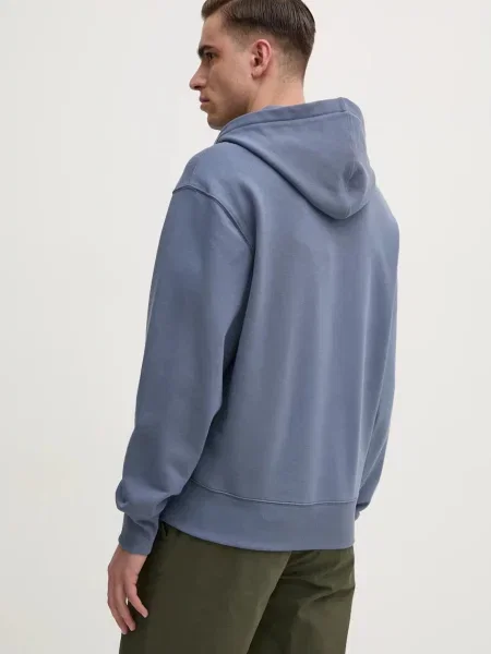 Mikina Calvin Klein Jeans s kapucí hladká modrá