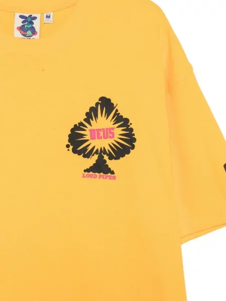 Tricou Deus Ex Machina cu imagine portocaliu