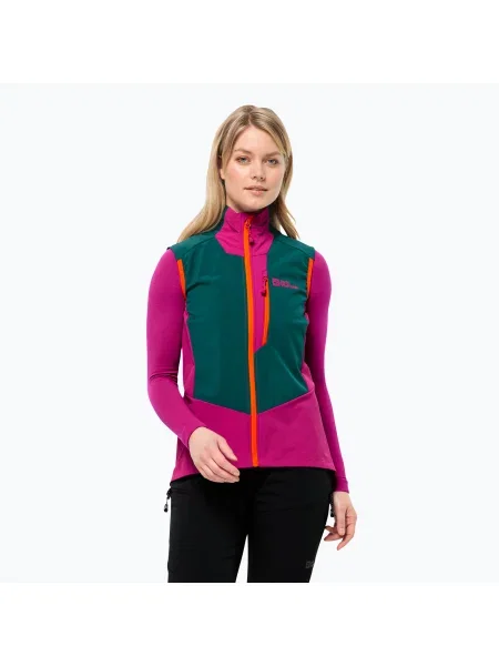 Jack Wolfskin Alpspitze sea green дамско туристическо яке без ръкави зелено