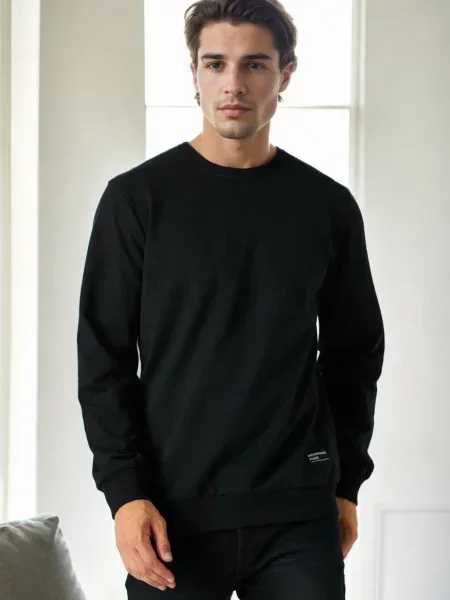 Hanorac crewneck Dewberry negru