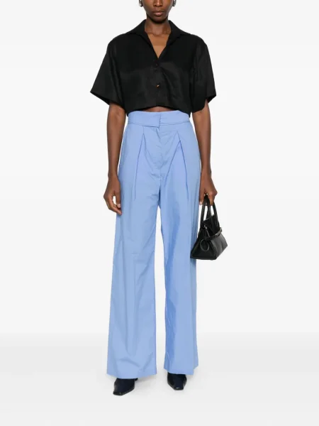 Pantaloni Forte_forte plisate albastru
