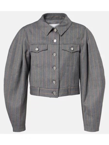 Geacă Ganni cu dungi gri