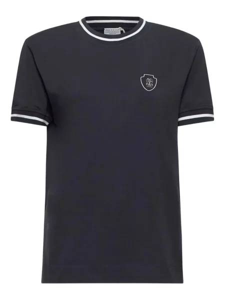 Tricou Brunello Cucinelli cu decolteu rotund albastru