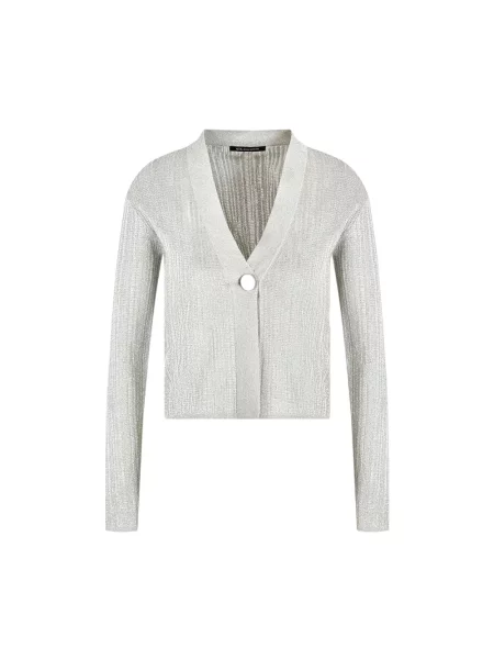 Krótki kardigan Armani Exchange z dekoltem w serek szary