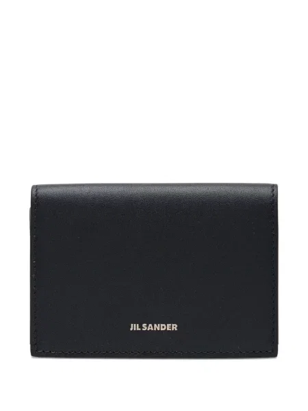 Kožená peněženka Jil Sander černá