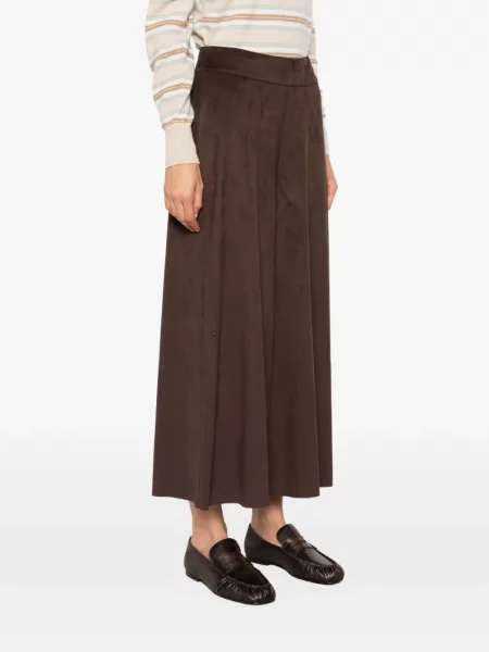 Pantaloni Niu' din piele de căprioară maro