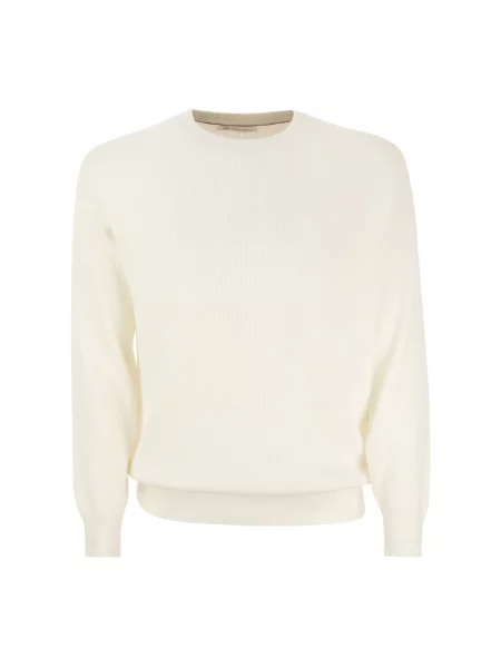 Sweter Brunello Cucinelli z nadrukiem beżowy