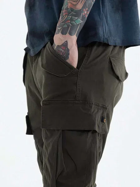Kalhoty Alpha Industries Spodnie Alpha Industries Alman Pant ve střihu cargo zelená