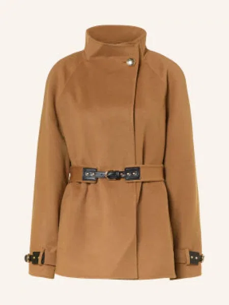 Maje Płaszcz Wełniany beige beżowy