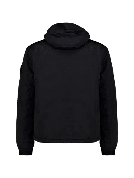 Geacă Stone Island cu glugă cu strasuri negru