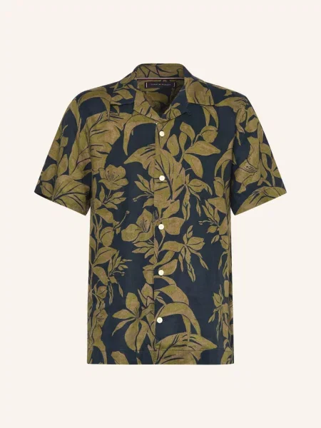 Tommy Hilfiger Koszula Resortowa Regular Fit Z Lnu blau granatowa