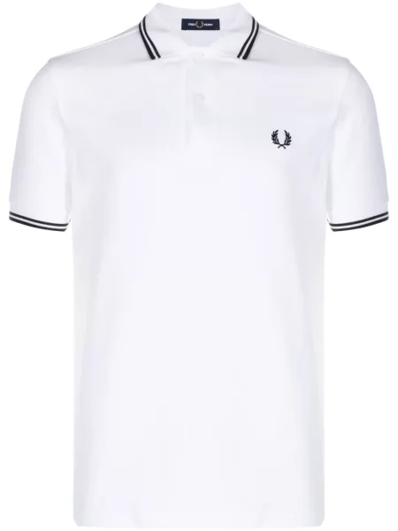 Polo Fred Perry cu broderie alb