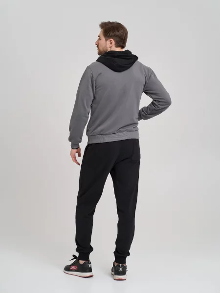 HANDY WEAR Club Спортивний костюм Сірий/чорний Бавовна/поліестер чорний