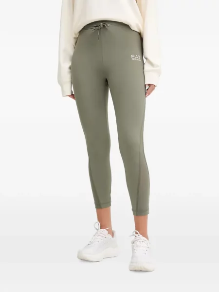 Leggings Ea7 Emporio Armani cu imagine cu cordon verde
