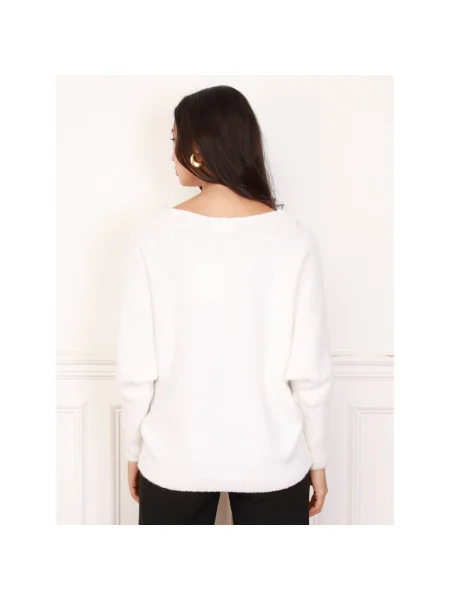 Pulover La Modeuse alb
