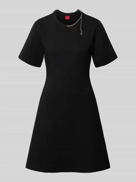 Sukienka casualowa o kroju slim fit z mieszanki bawełny model Neriet' Hugo czarna