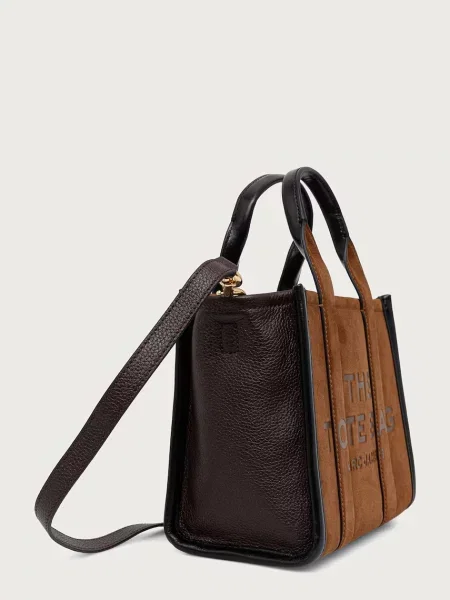 Geantă shopper Marc Jacobs din piele de căprioară maro