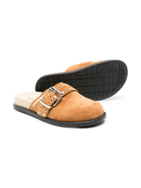 Klapki mules dziecięce Dsquared2 brązowe
