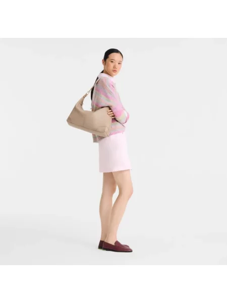 Torebka Longchamp skórzana beżowa