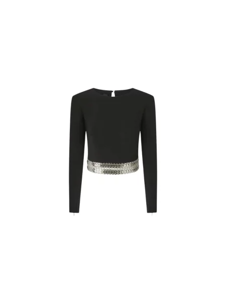 Top Pinko z krepy czarny