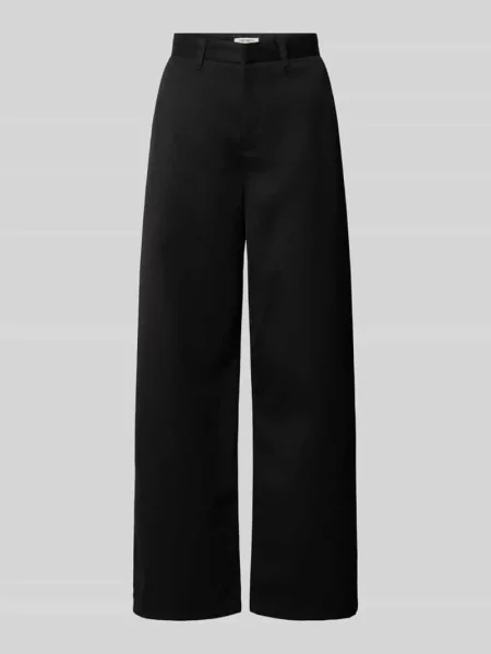 Spodnie o kroju straight fit z zamkiem błyskawicznym model Omak' Carhartt Work In Progress czarne