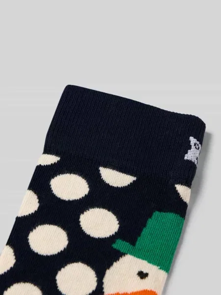 Skarpety o kroju regular fit z wyhaftowanym logo model ‘Jumbo Snowman’ Happy Socks