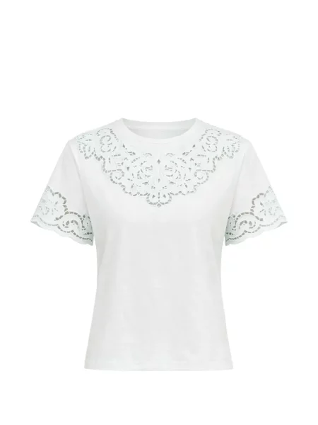 Tricou Twinset din dantelă alb
