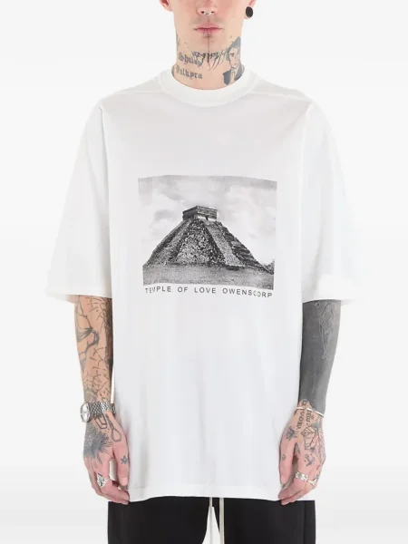 Tricou Rick Owens Drkshdw alb