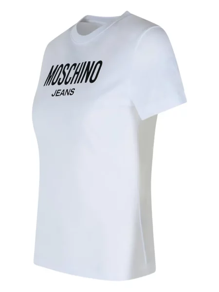 Tričko Moschino Jeans s potiskem bílé
