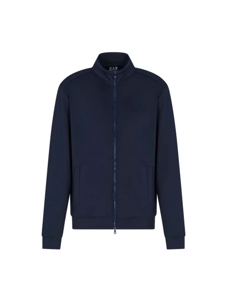 Lniana bluza Emporio Armani Ea7 niebieska