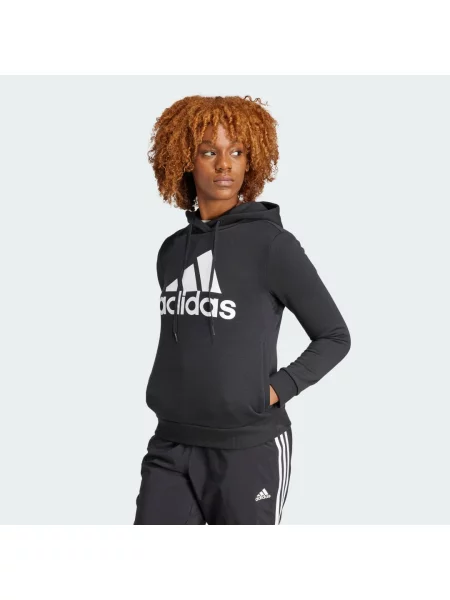Bluza z kapturem Adidas polarowa z logo biała