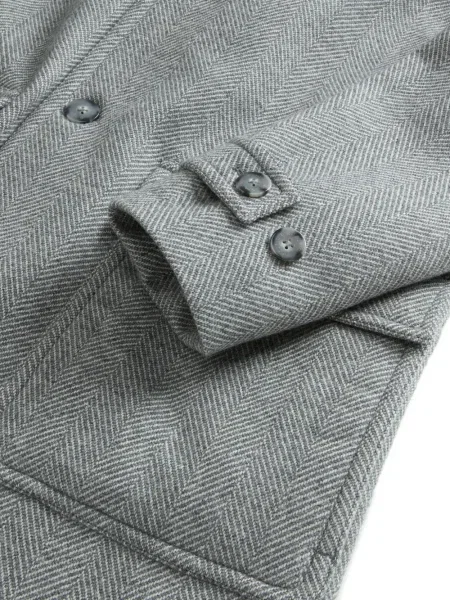 Palton Woolrich cu model herringbone gri