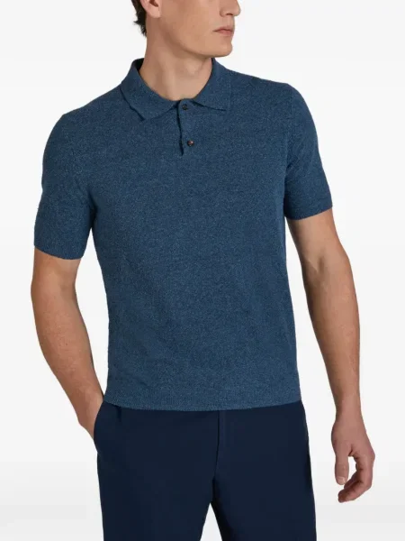 Bouclé polo Zanone albastru