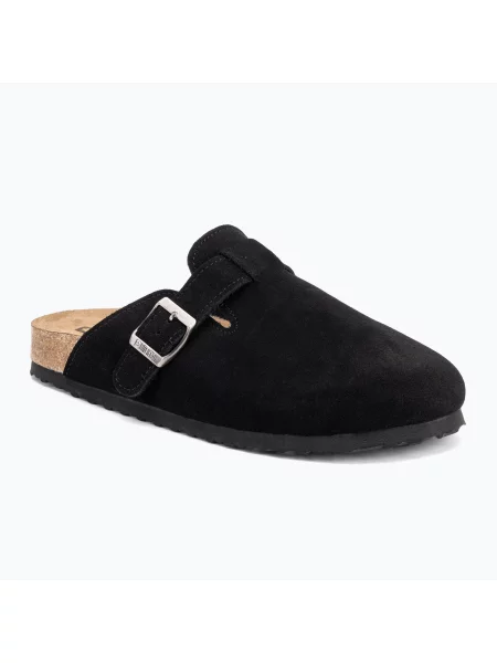 Semišové pantofle Big Star Shoes s přezkou černé
