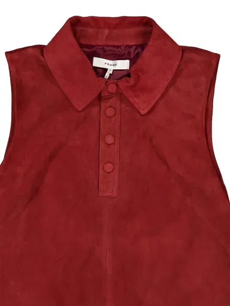 Rochie mini Frame din piele de căprioară roșu