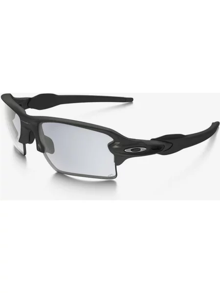 Stalowe okulary Oakley Flak XL z fotochromowymi przezroczystymi lub czarnymi soczewkami czarne