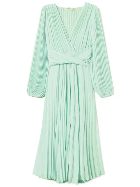 Rochie maxi Twinset plisată de costum verde