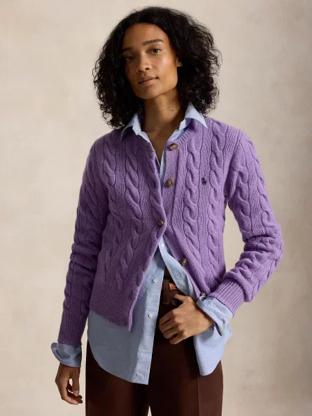 Polo Ralph Lauren Kardigán melírovaná fialová