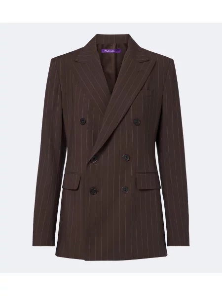 Sacou Ralph Lauren Collection de lână cu două rânduri de nasturi maro