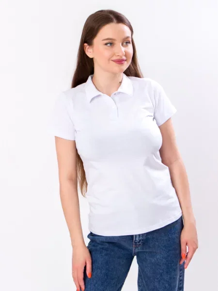 Поло Носи своє бавона/спандекс білий