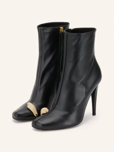 Giuseppe Zanotti Design Botki Manhattan Z Kamyczkami Ozdobnymi schwarz czarne