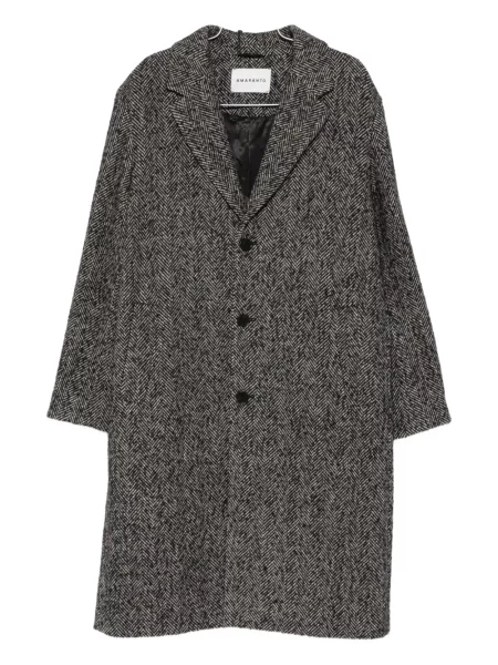 Palton Amaranto cu model herringbone negru